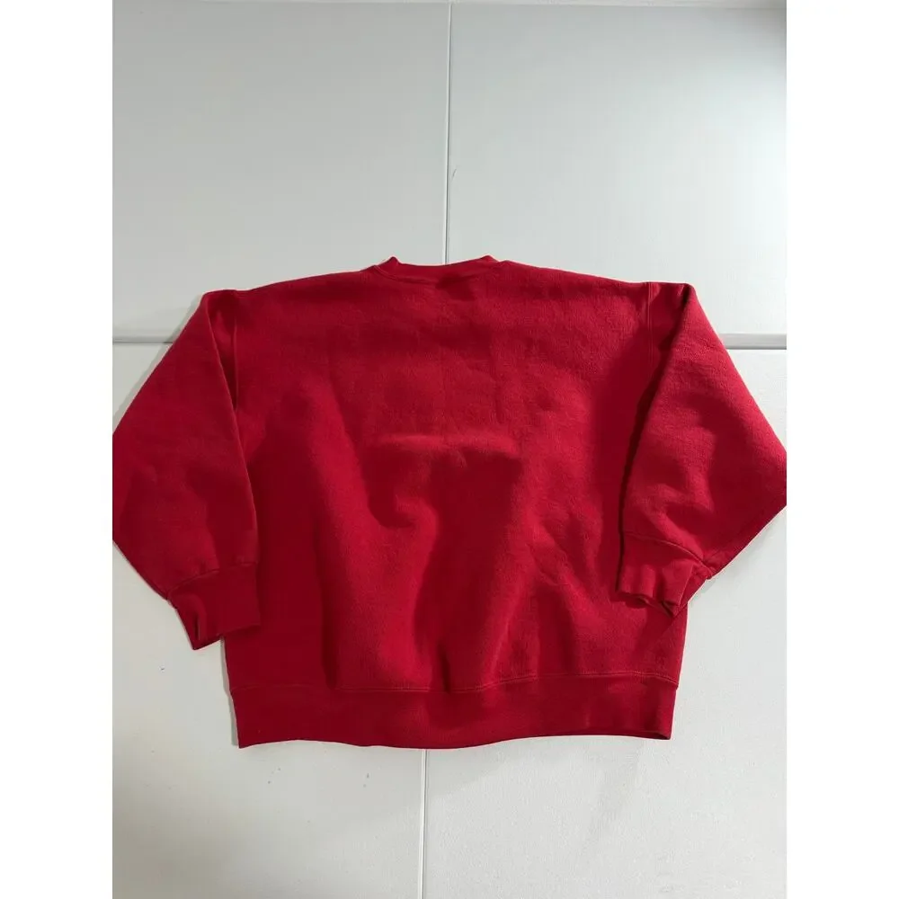 Vintage NASA Worm Logo Delta Red Crewneck Sweatshirt Mens XL USA Made 90s